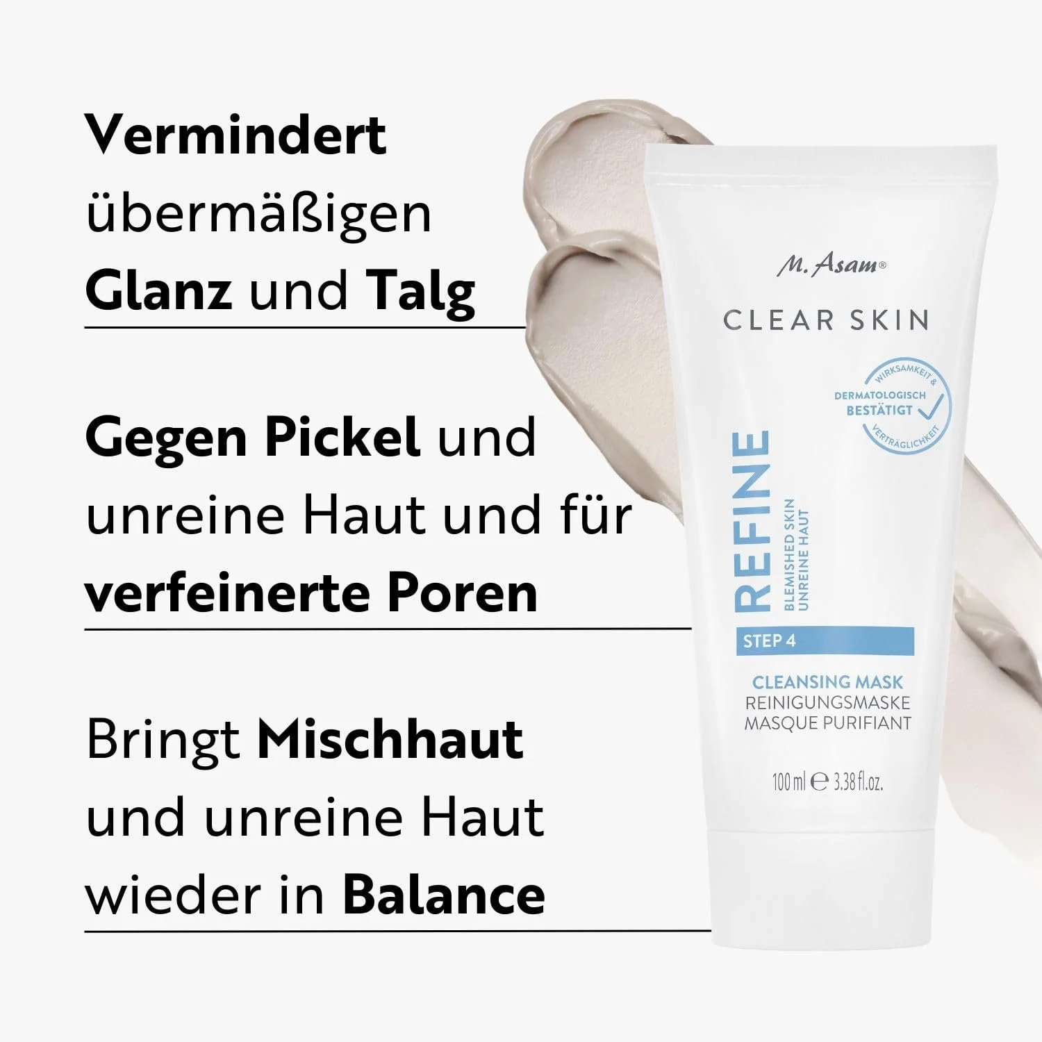 Маска для обличчя M. Asam Clear Skin Очищуюча 100 мл, фото №2 Маска для обличчя M. Asam Clear Skin Очищуюча 100 мл, фото №2