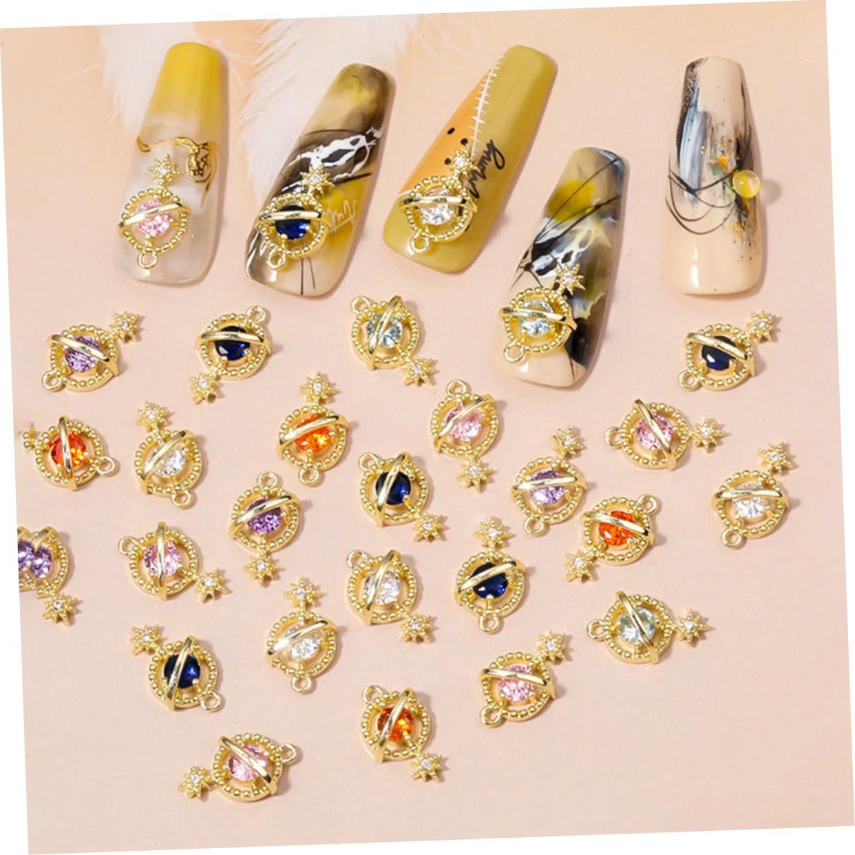 Стрази для нігтів Планета Zircon 3D, 6 шт., фото №2