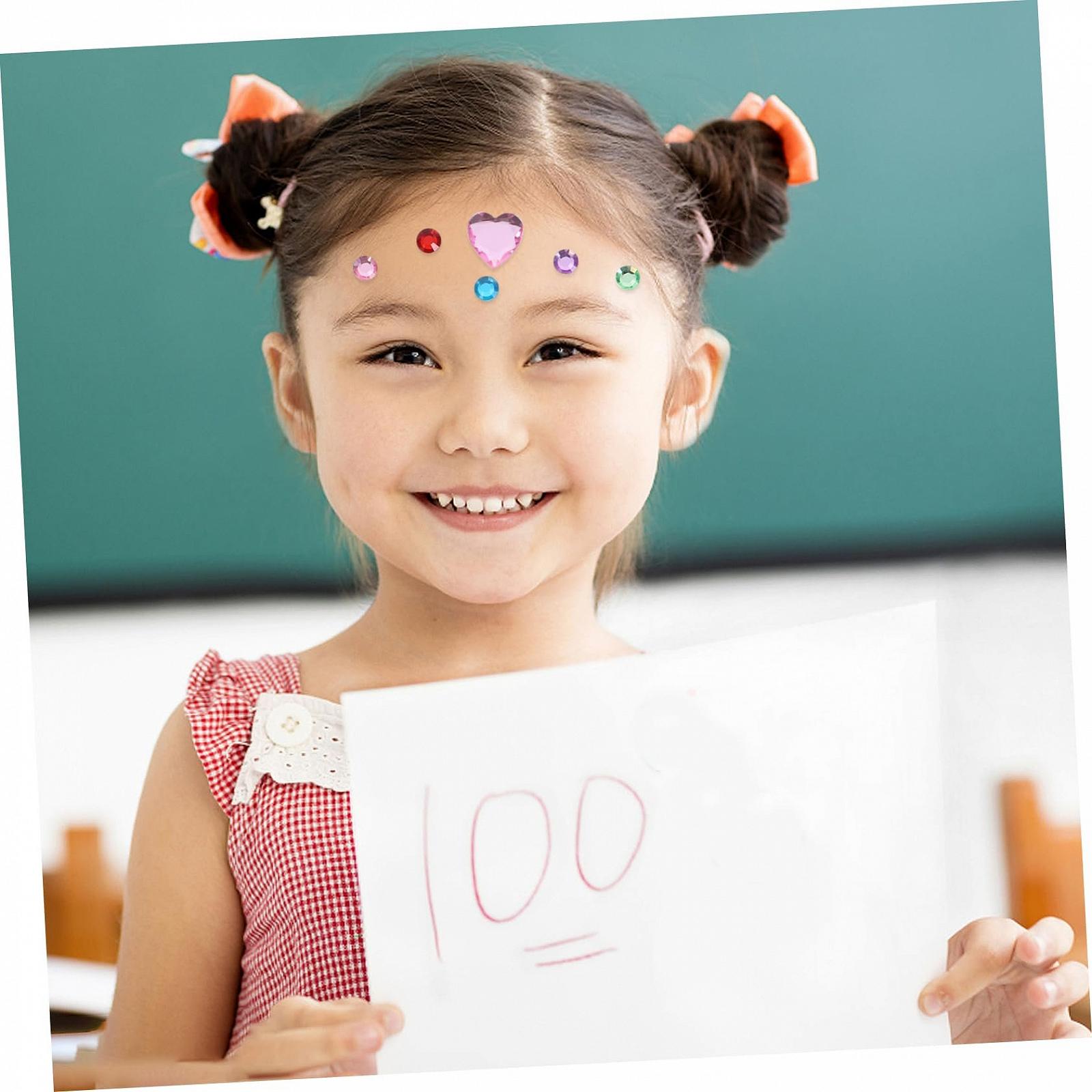 Наклейки акриловые, стразы для ногтей Operitacx 8 листов, стразы для лица, наклейки для детей, ювелирные изделия, стразы для лица, наклейки, мультяшные, фото №4