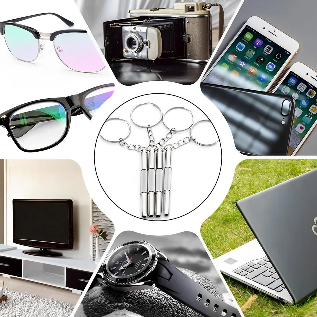 Набір BIRLOZA з 4 міні викруток з нержавіючої сталі для ремонту окулярів та ювелірних виробів, фото №4