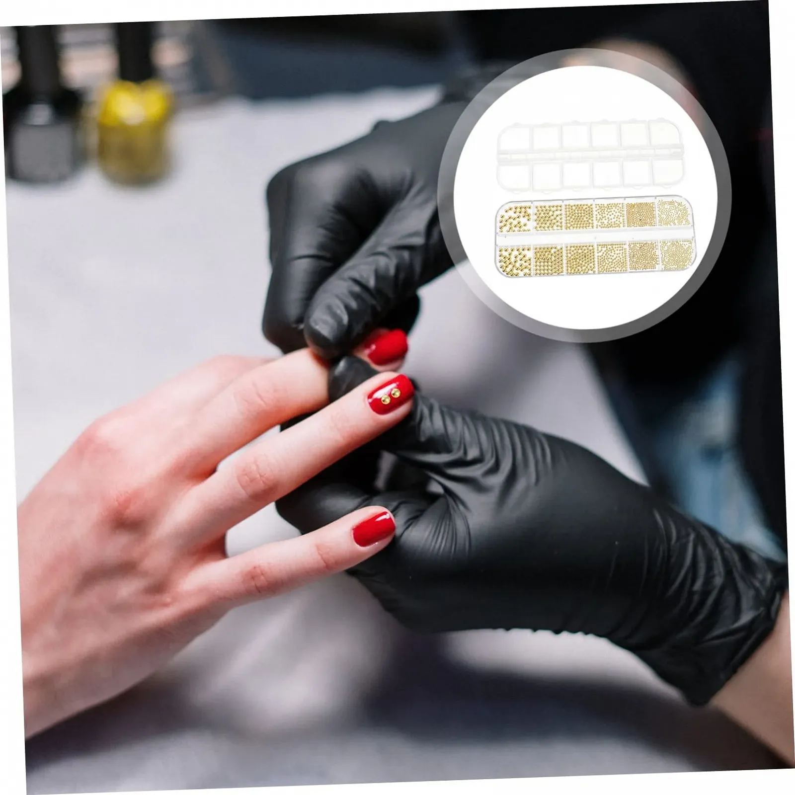 Прикраси для нігтів Кульки Сталь Золотий, фото №8