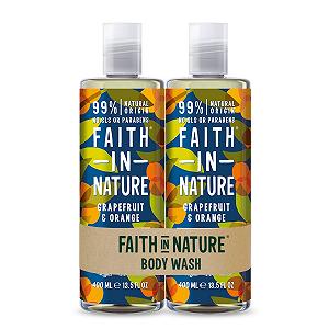 Гель для душу Faith In Nature Natural Grapefruit & Orange 2 х 400 мл - Фото 1