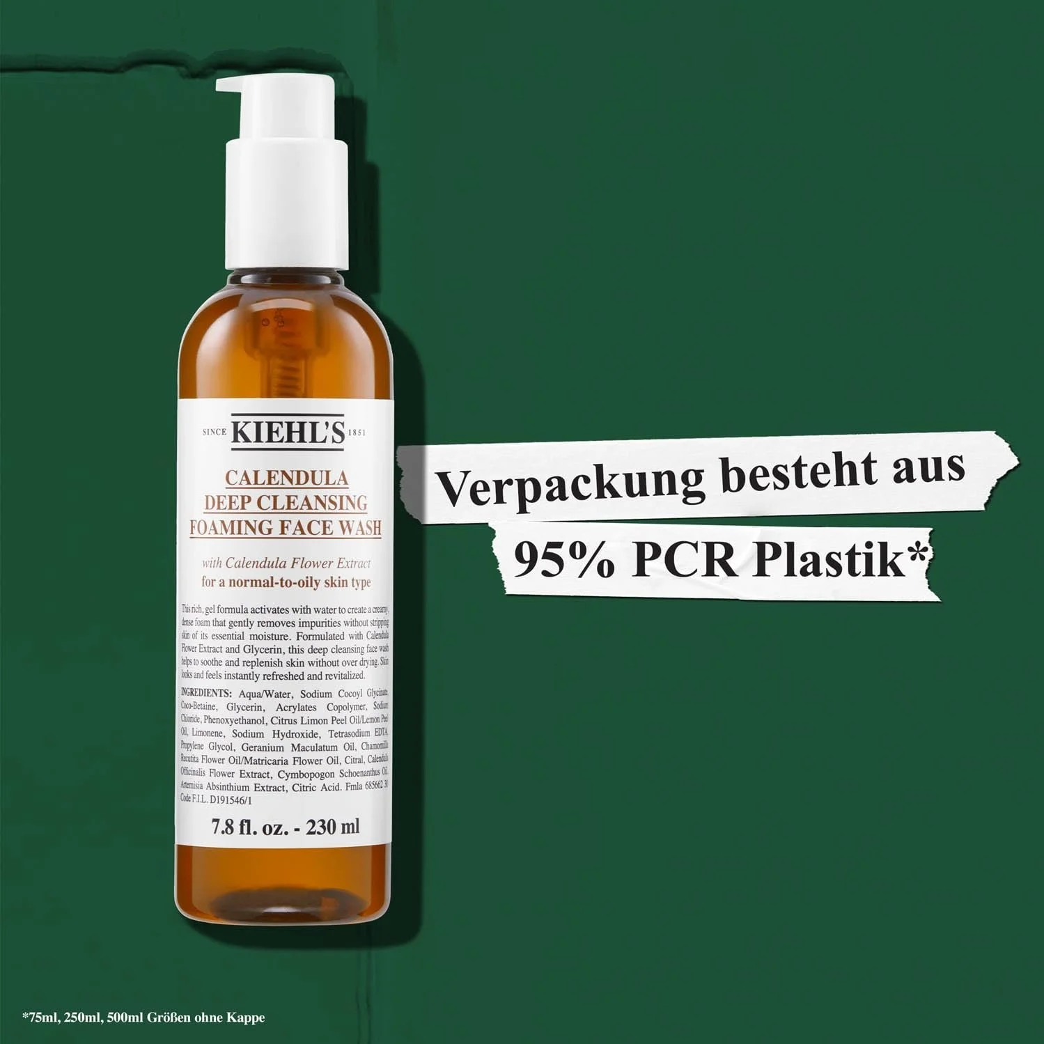 Гель для вмивання KIEHL'S Calendula Foaming Wash з екстрактом календули для чутливої та проблемної шкіри, без парабенів, фото №8