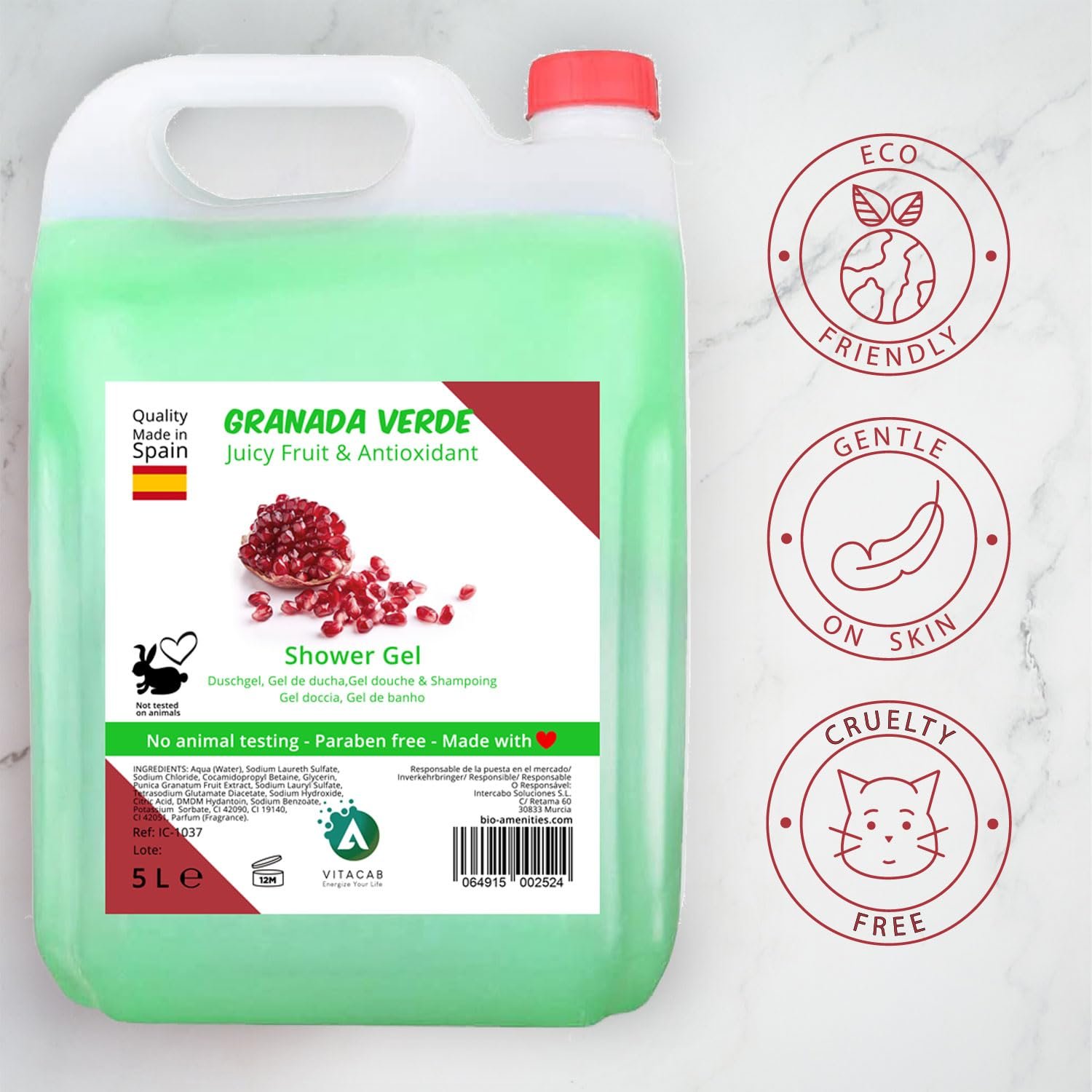 Гель для душу Pomegranate 5 л Каністра pH-нейтральний, фото №2