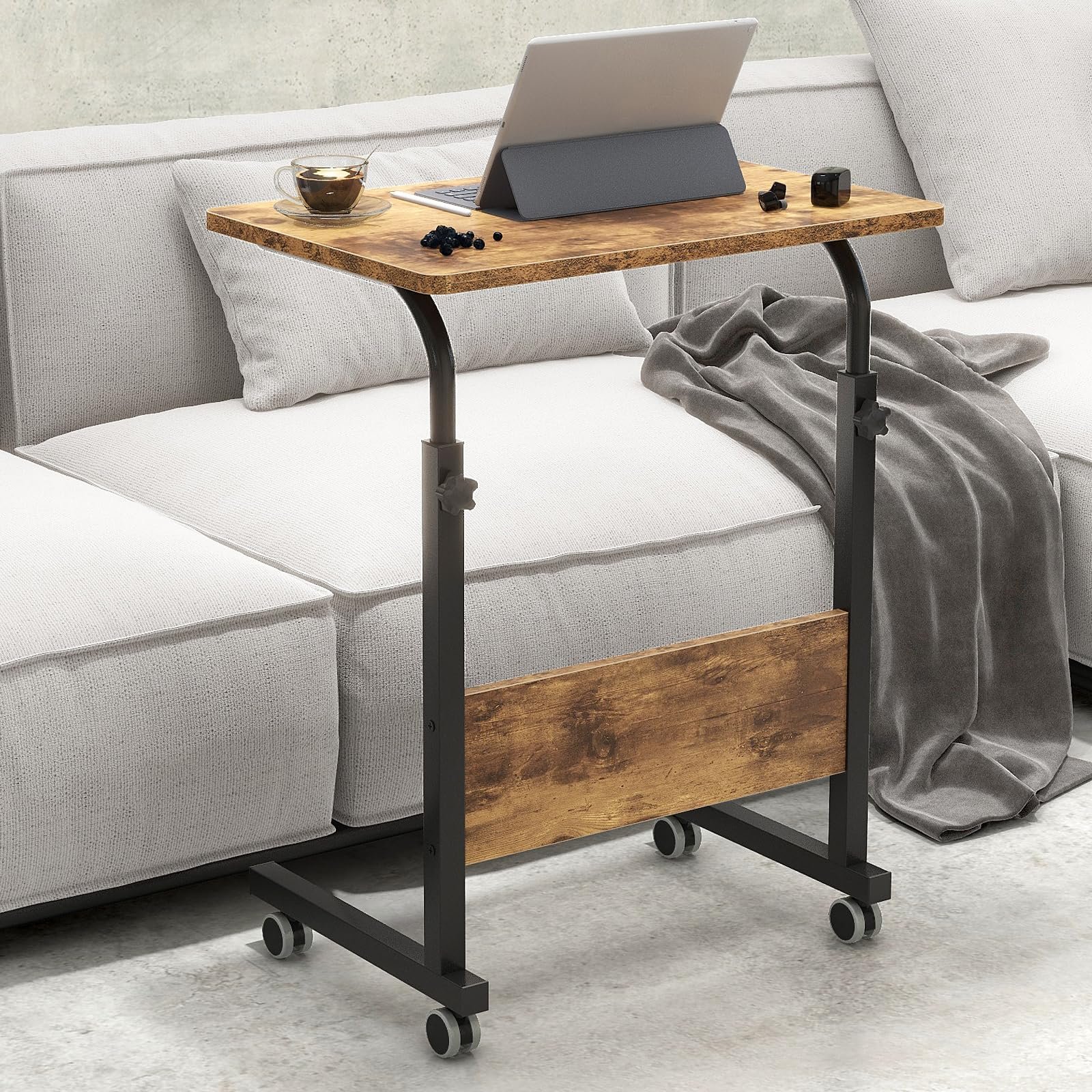 Столик для ноутбука SogesHome с регулируемой высотой, на колёсиках, фото №2