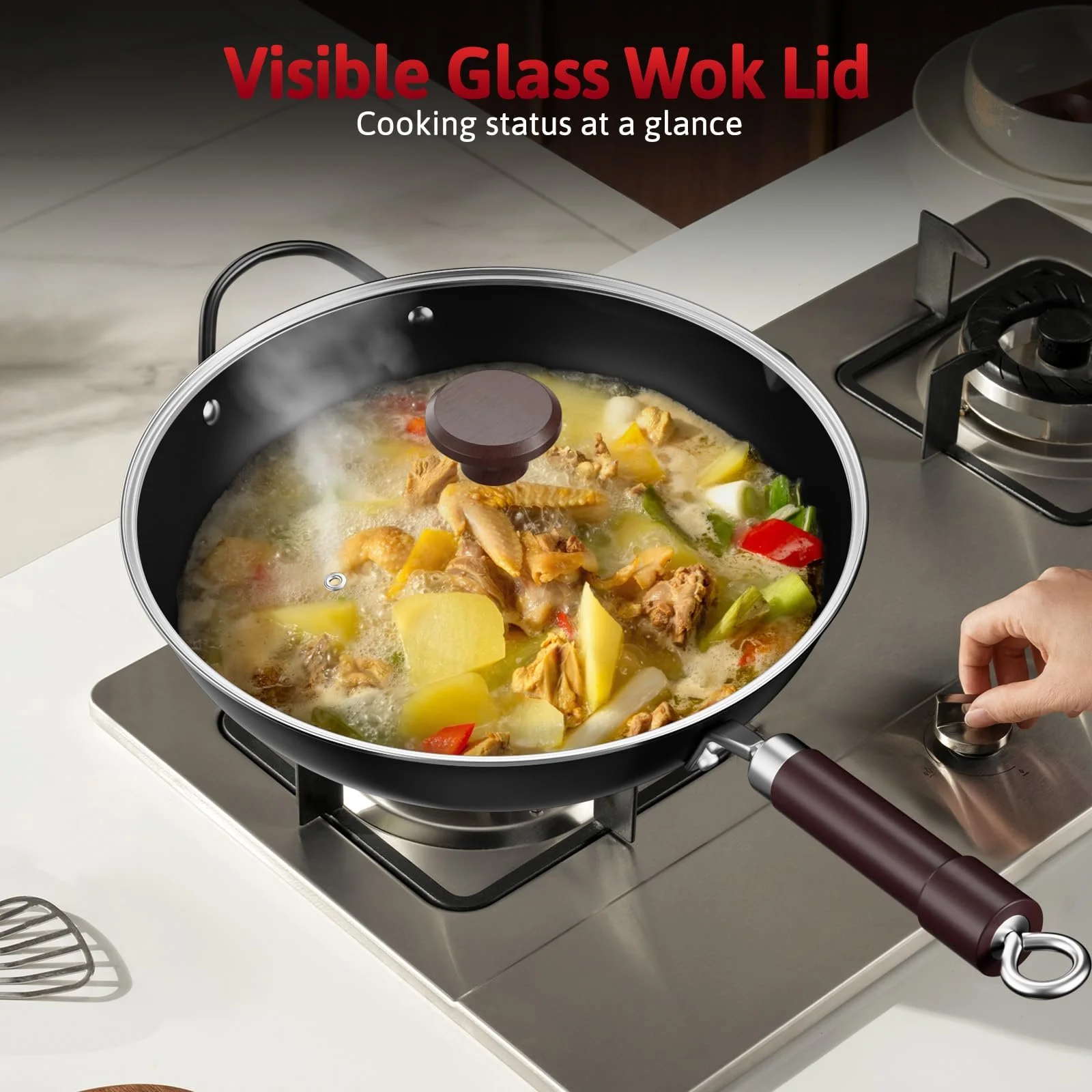 Сковорода-вок Jobin Вуглецева сталь 32 см, фото №7 Сковорода-вок Jobin Вуглецева сталь 32 см, фото №7