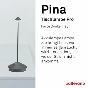 Настільна лампа Zafferano Pina Бездротова Touch Control Dimmer 29 см Темно-сірий synthetic.ua - Фото 1