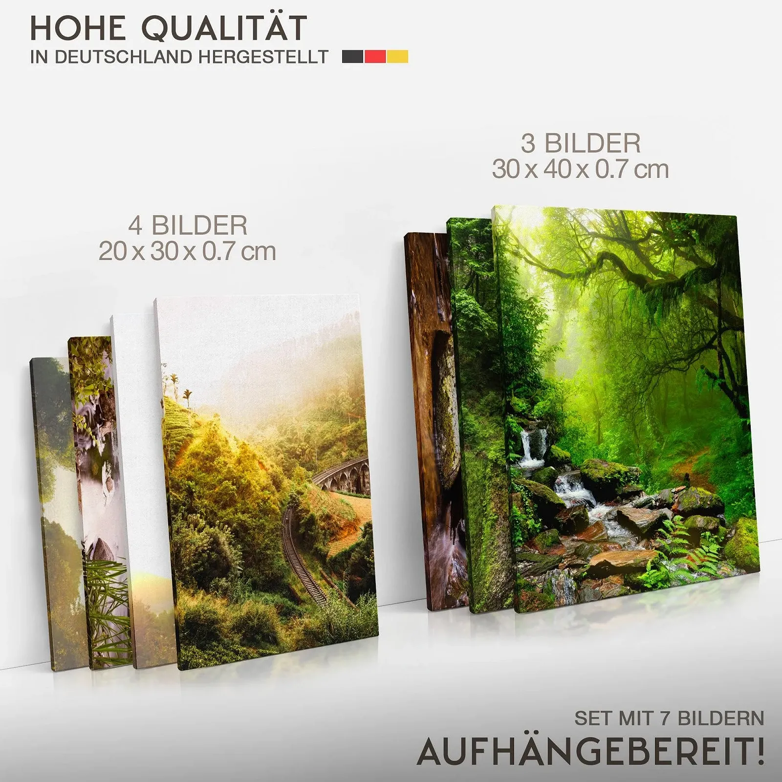 Настінна картина Novart Лісовий водоспад 7 панелей N033971a Зелена, фото №4 Настінна картина Novart Лісовий водоспад 7 панелей N033971a Зелена, фото №4