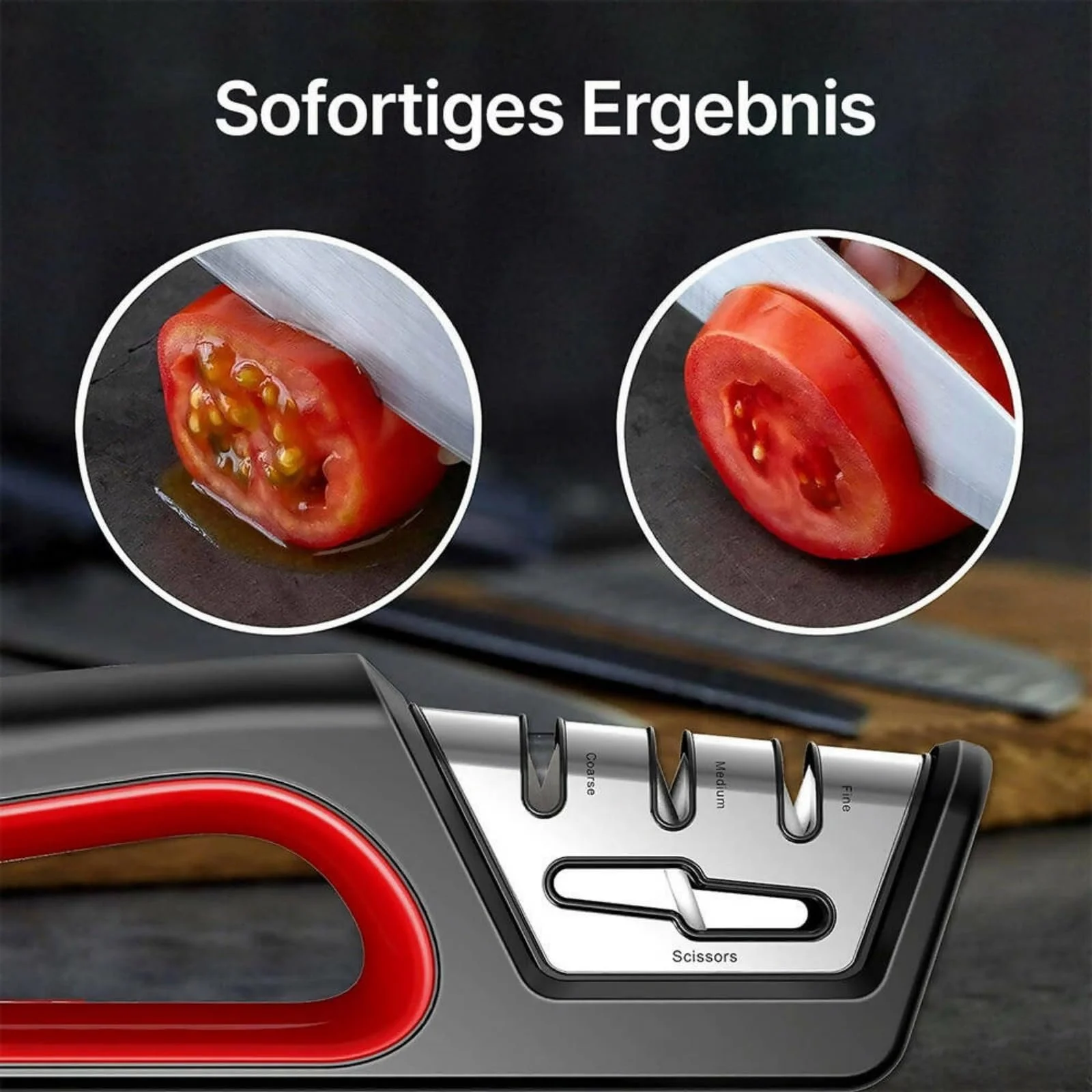 Точилка для ножів Snapbuy Professional 4 в 1 ручна для ножів та ножиць чорна, фото №4