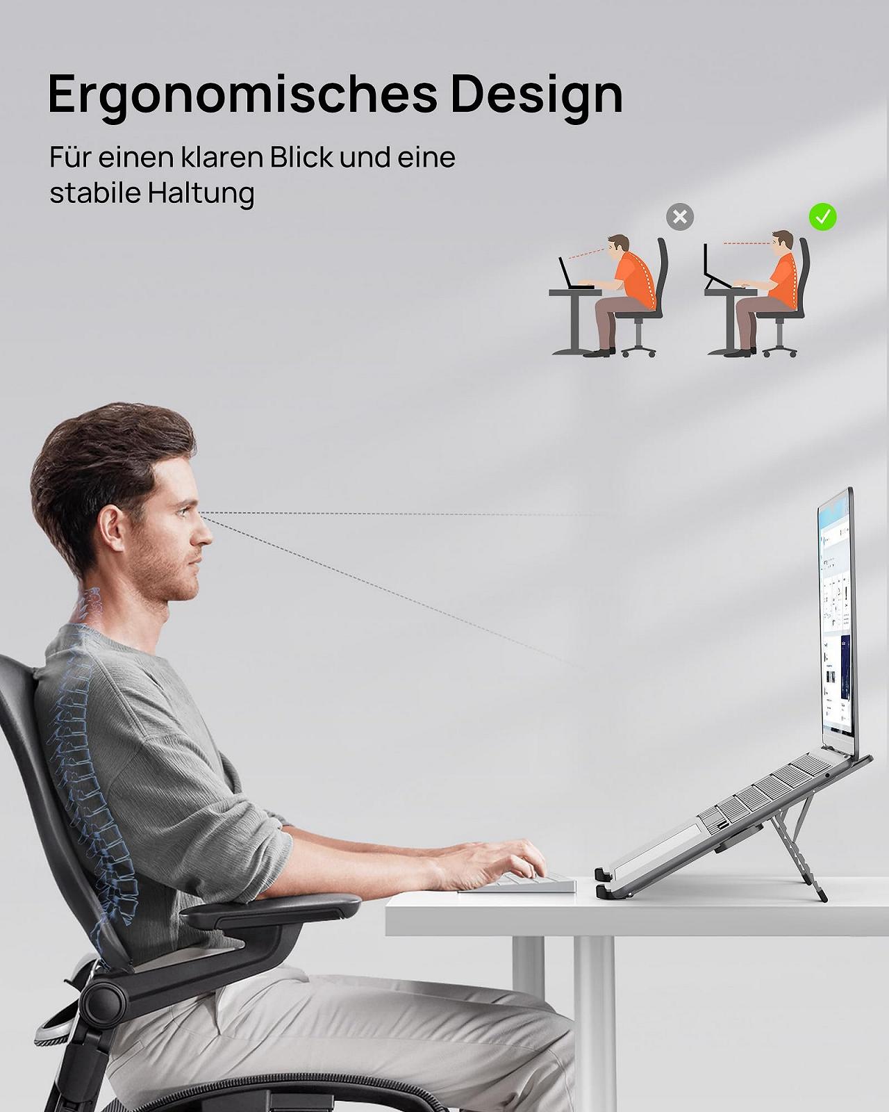Підставка для ноутбука SODI, складана алюмінієва, регульована по висоті, вентильована охолоджуюча, фото №2 Підставка для ноутбука SODI, складана алюмінієва, регульована по висоті, вентильована охолоджуюча, фото №2