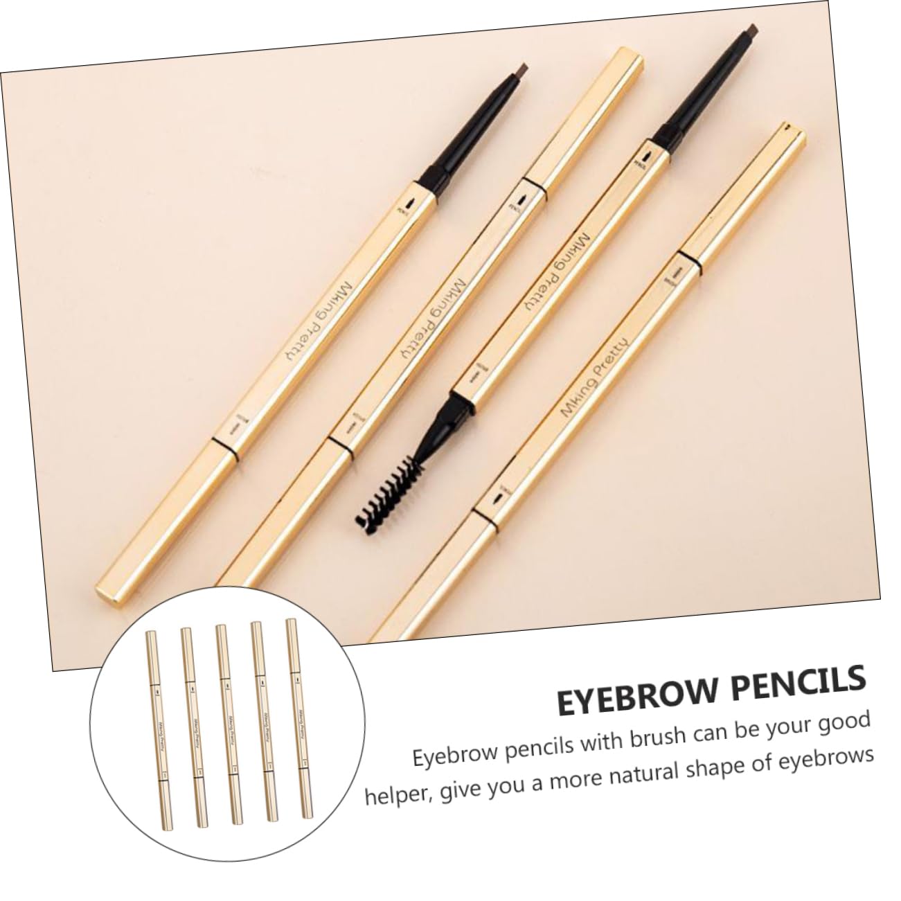 Олівець FRCOLOR 5шт двосторонній стійкий Brow Stylist визначає, фото №3