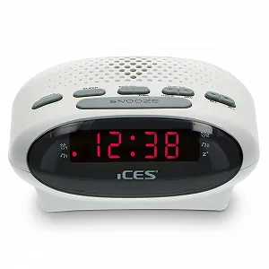 Радіогодинник iCES ICR-210 (2 рази підйому, функція відкладання сигналу, таймер сну) білий - Фото 1
