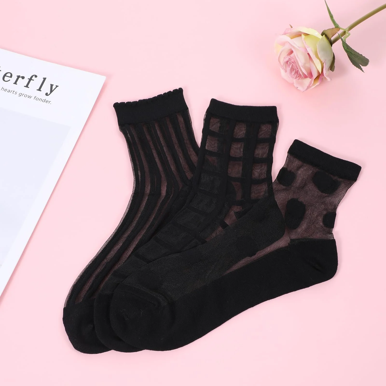 Шкарпетки Нейлонові Жіночі Чорний (3 пари), фото №7