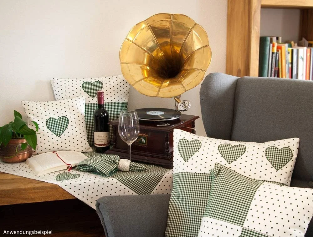 Ранер Lise Green Chequered, Border Dots & Heart 40 x 150 см Зелений, фото №3 Ранер Lise Green Chequered, Border Dots & Heart 40 x 150 см Зелений, фото №3