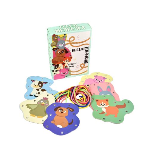 Настольная игра Веселые шнурочки животные рус [tsi239727-TSI], фото №1