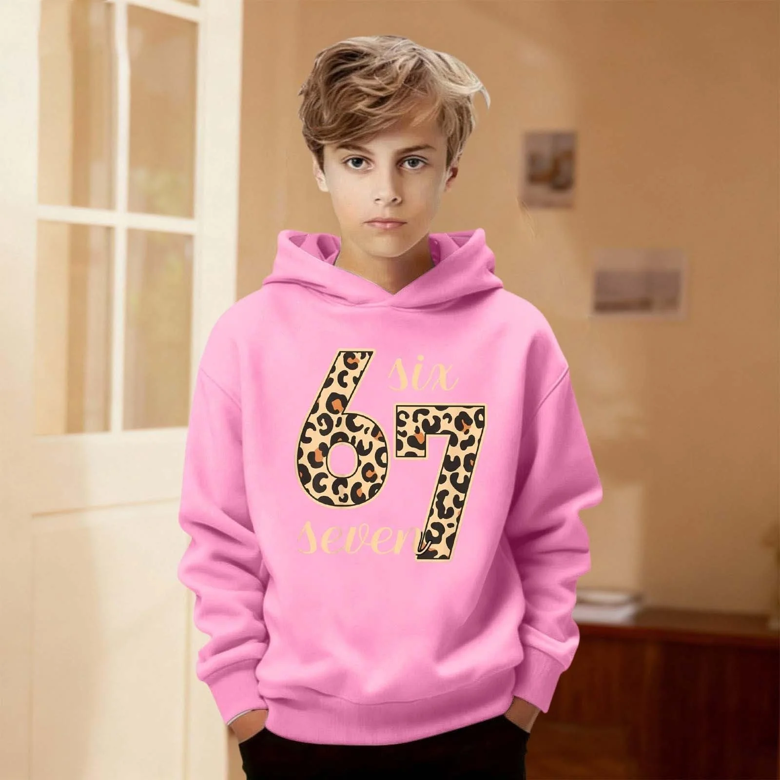 Худи Essentials 140 с принтом 67 для девочки, Теплое худи 152, Пуловеры, Футболки для мальчиков-подростков 158, Флисовая куртка-пуловер 176 Детская одежда, фото №4