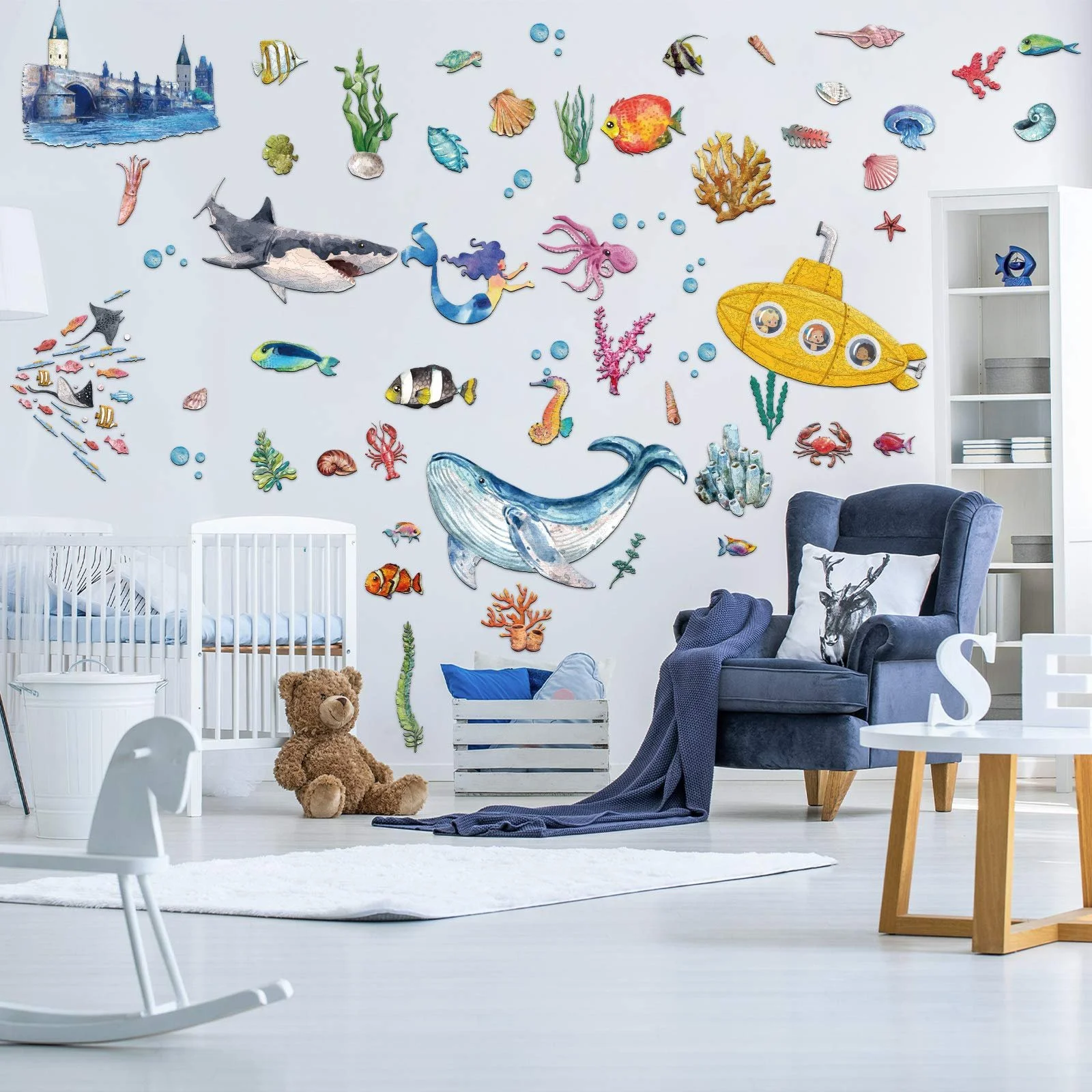 Наклейки на стену Outus Sea World Creature Люминесцентные 63 шт, фото №7