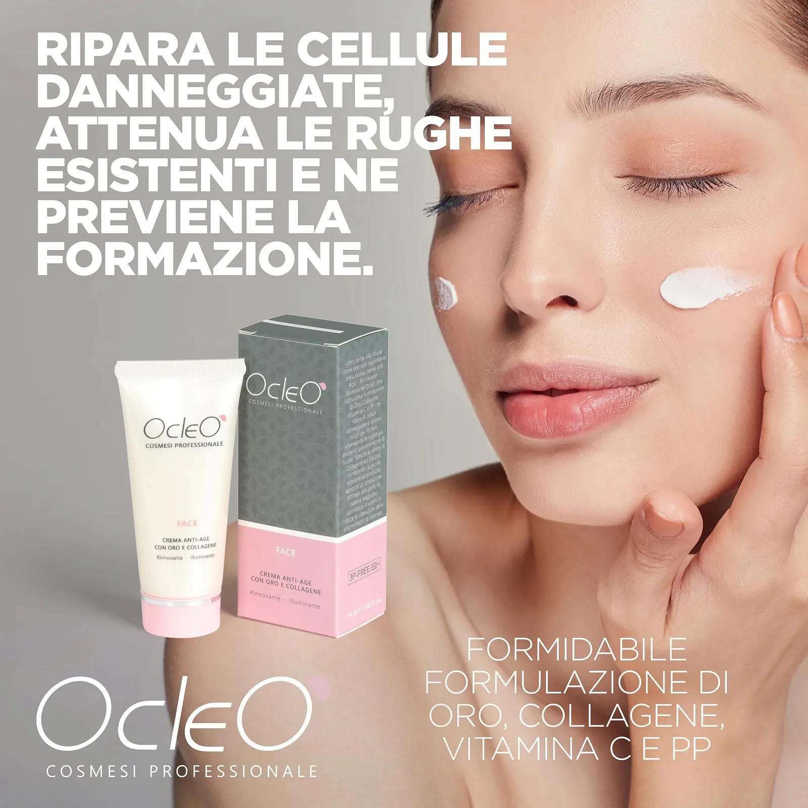 Антивіковий крем Ocleò Renewing and Brightening з золотом та колагеном 50 мл, фото №5 Антивіковий крем Ocleò Renewing and Brightening з золотом та колагеном 50 мл, фото №5