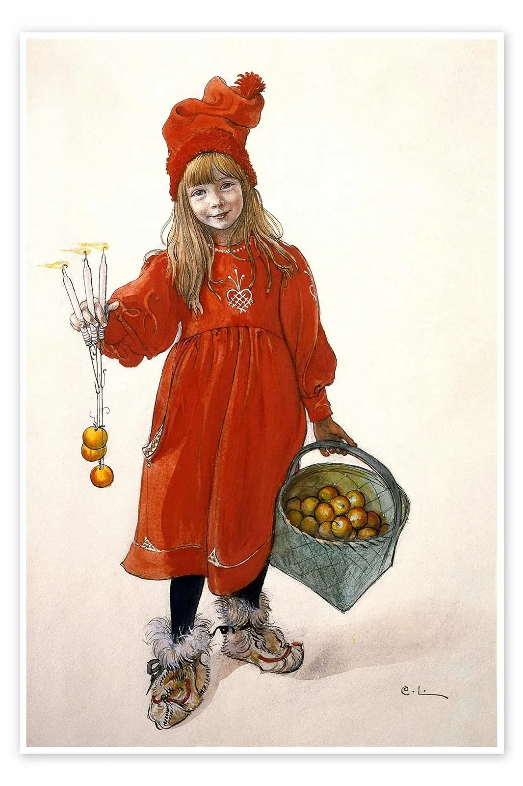 Постер Carl Larsson Brita as Iduna 20 x 30 см красный, фото №1