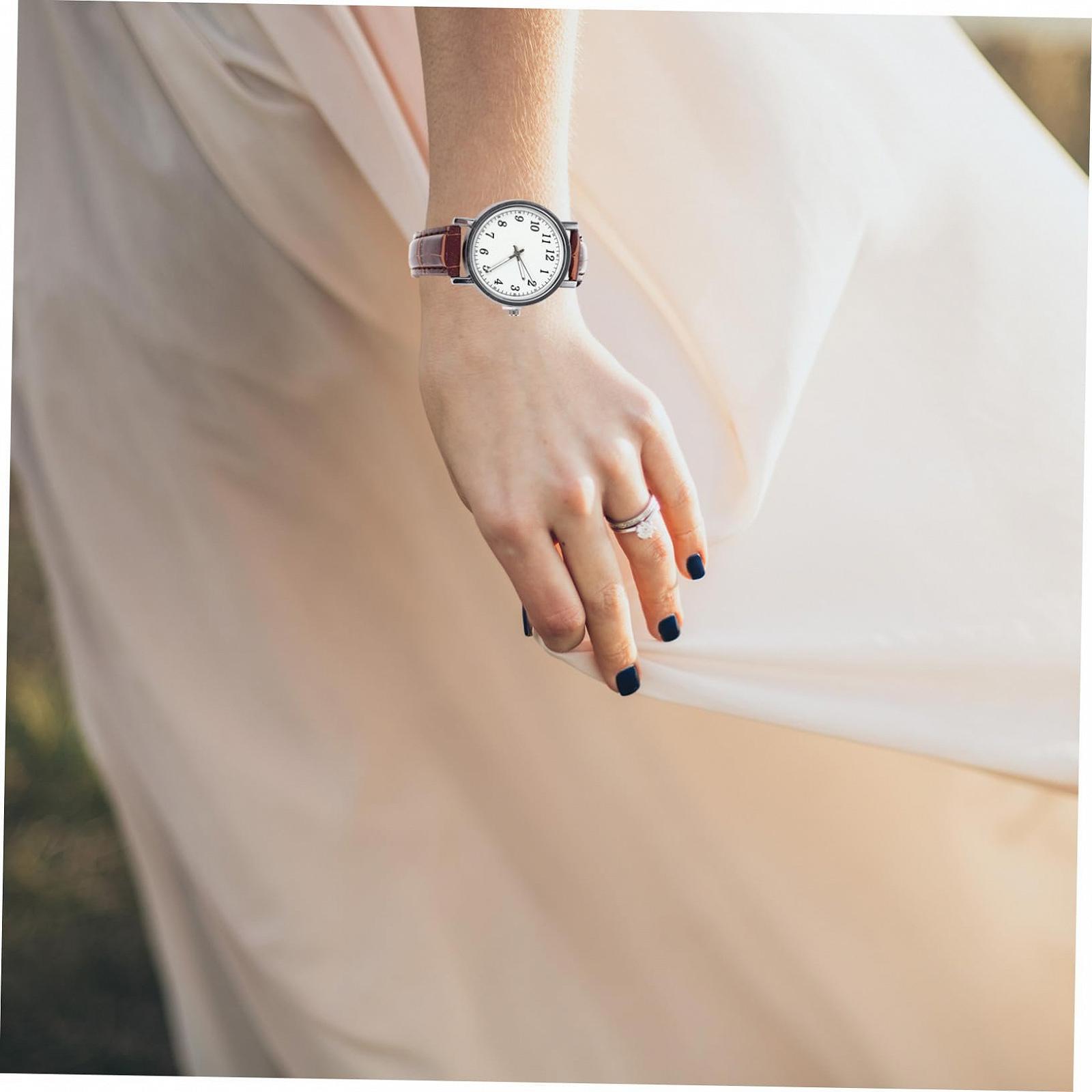 Аналоговые Женские Часы PartyKindom Коричневый Ремешок, фото №4