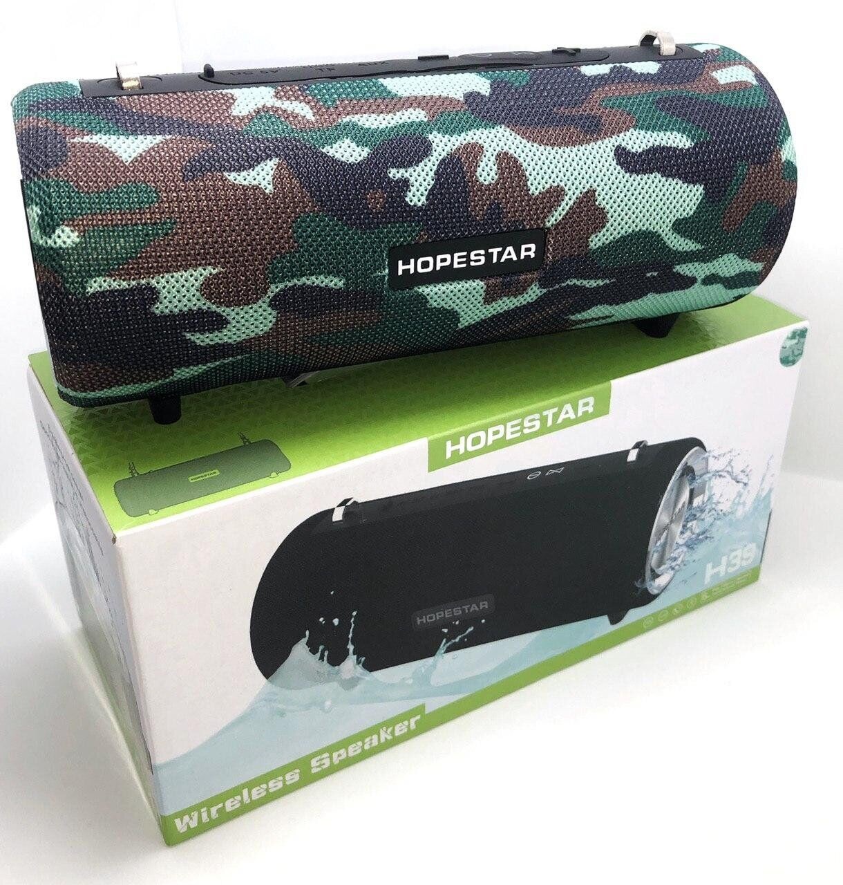 Мощная портативная bluetooth колонка Sound System H39 Pro Hopestar Оригинал 10ВТ с Влагозащитой и функцией Зарядки устройств Камуфляж WB572932, фото №3 Мощная портативная bluetooth колонка Sound System H39 Pro Hopestar Оригинал 10ВТ с Влагозащитой и функцией Зарядки устройств Камуфляж WB572932, фото №3
