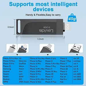 USB-флеш-накопичувач Levida 512 GB 4 в 1 USB 3.0 Чорний металік synthetic.ua - Фото 1