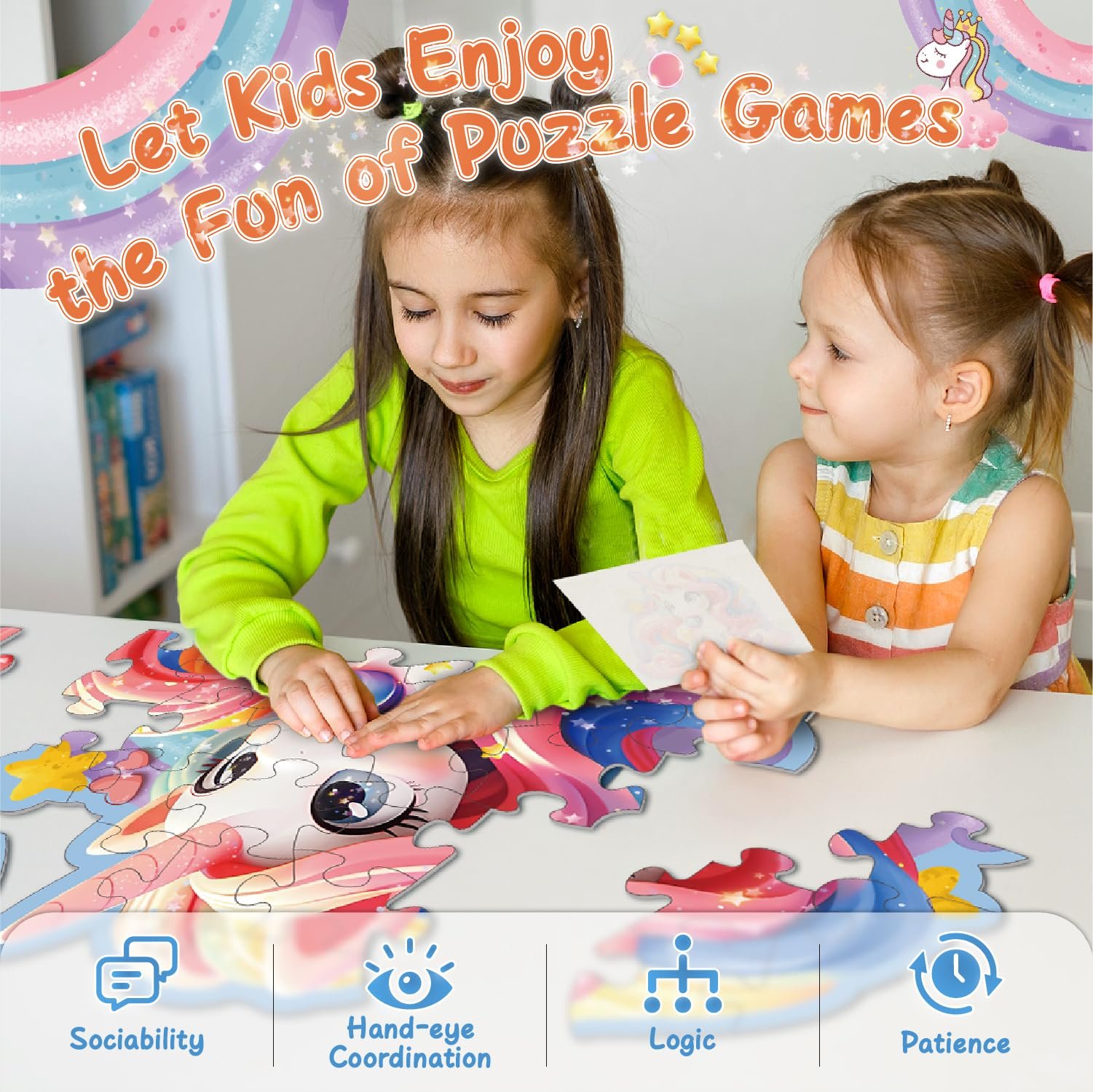 Пазл підлоговий Unicorn Floor Puzzles 45 елементів рожевий, фото №4 Пазл підлоговий Unicorn Floor Puzzles 45 елементів рожевий, фото №4