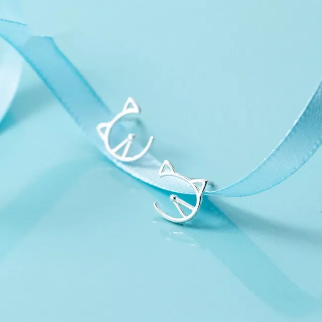 Серьги серебряные Кошачьи мордашки TenJshunzhu, фото №3 Серьги серебряные Кошачьи мордашки TenJshunzhu, фото №3