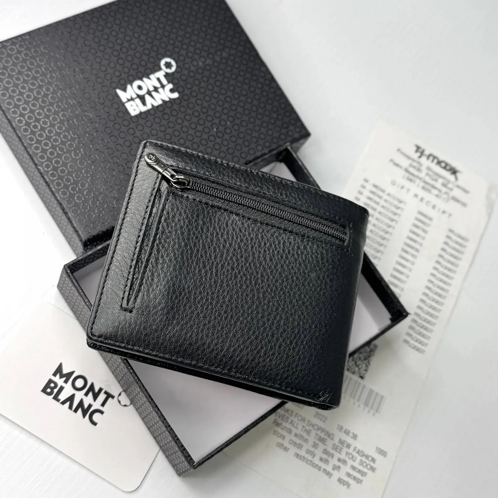 Чоловічий гаманець на магніті шкіряний брендовий Mont Blanc у подарунковій упаковці, фото №8