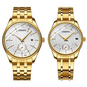 Часы Quartz Аналоговые JewelryWe Мужские Женские Золотой Серебряный - Фото 1