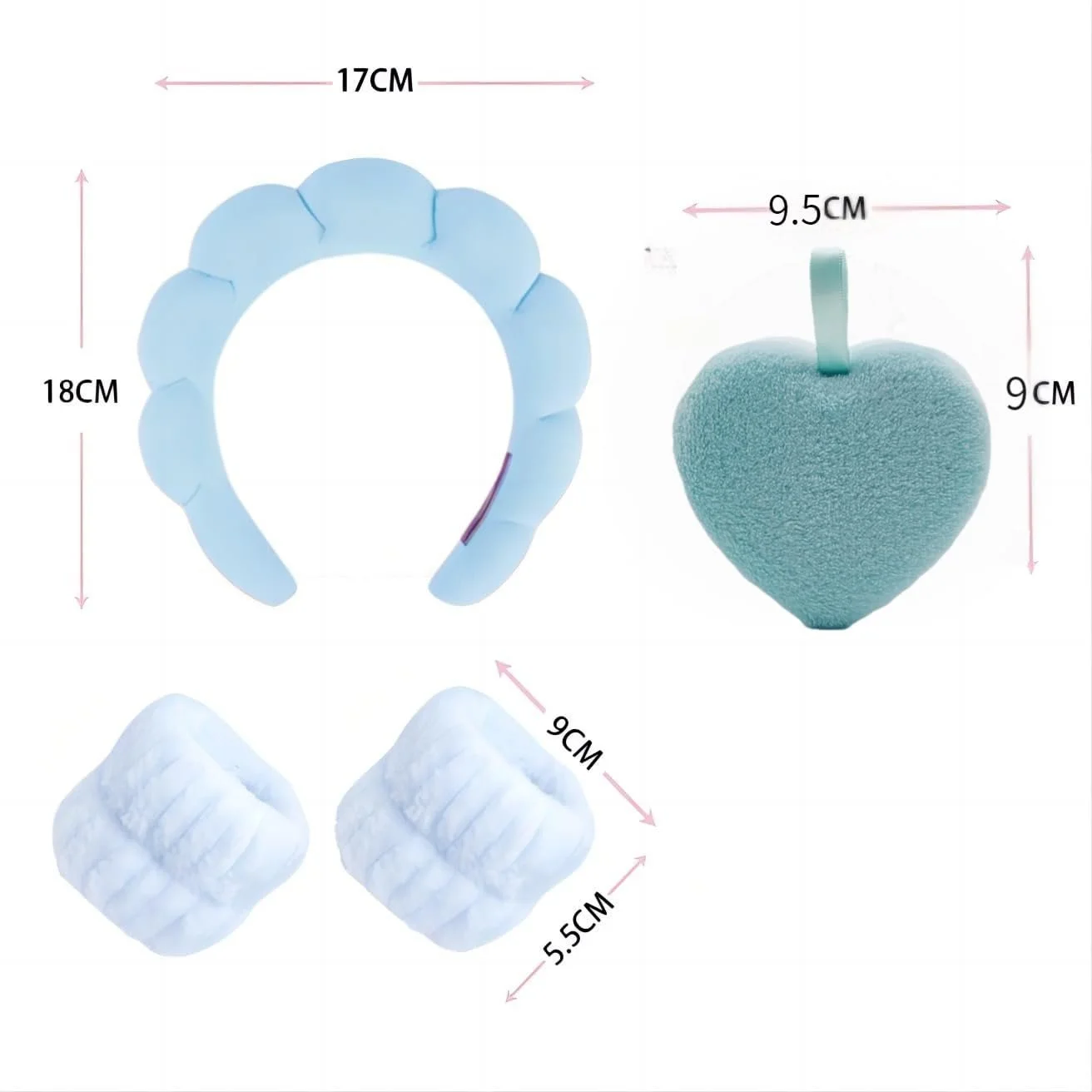 Обруч для волос Голубой (Набор из 4 шт), фото №2