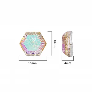 Стрази Шестикутні 3D Блискучі 10 мм Різних Кольорів, 45 шт synthetic.ua - Фото 1