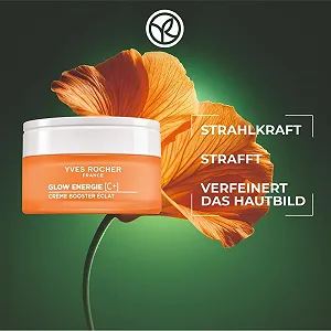 Денний зволожувальний крем Yves Rocher Glow Énergie [C+] Glow Boosting Cream для сяяння, розгладження та пружності всіх типів шкіри з настурцією та вітаміном С 50 мл synthetic.ua - Фото 1