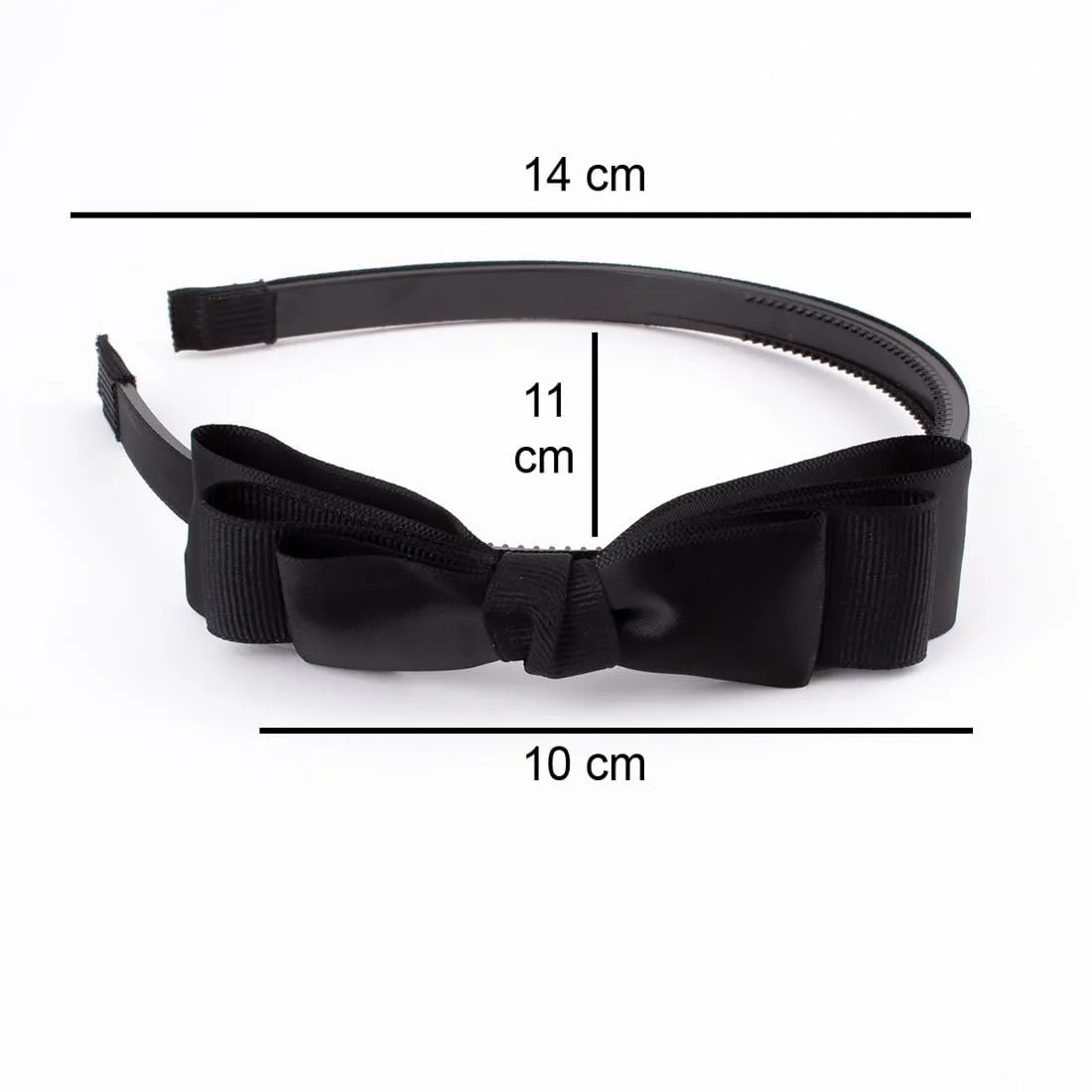 Обруч Beveled Teeth з потрійним бантом, гнучкий та зручний (Чорний), фото №3