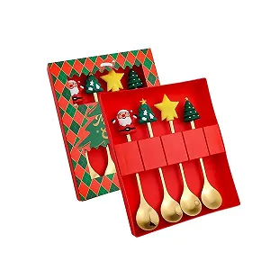 Набір кавових ложок Christmas, ложка для змішування з нержавіючої сталі - Фото 1