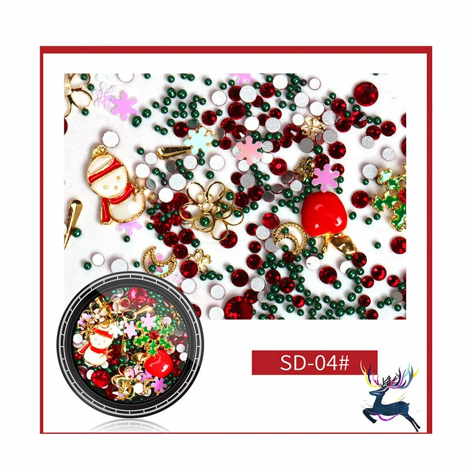 Стрази для нігтів Різдвяні Різні кольори, фото №5