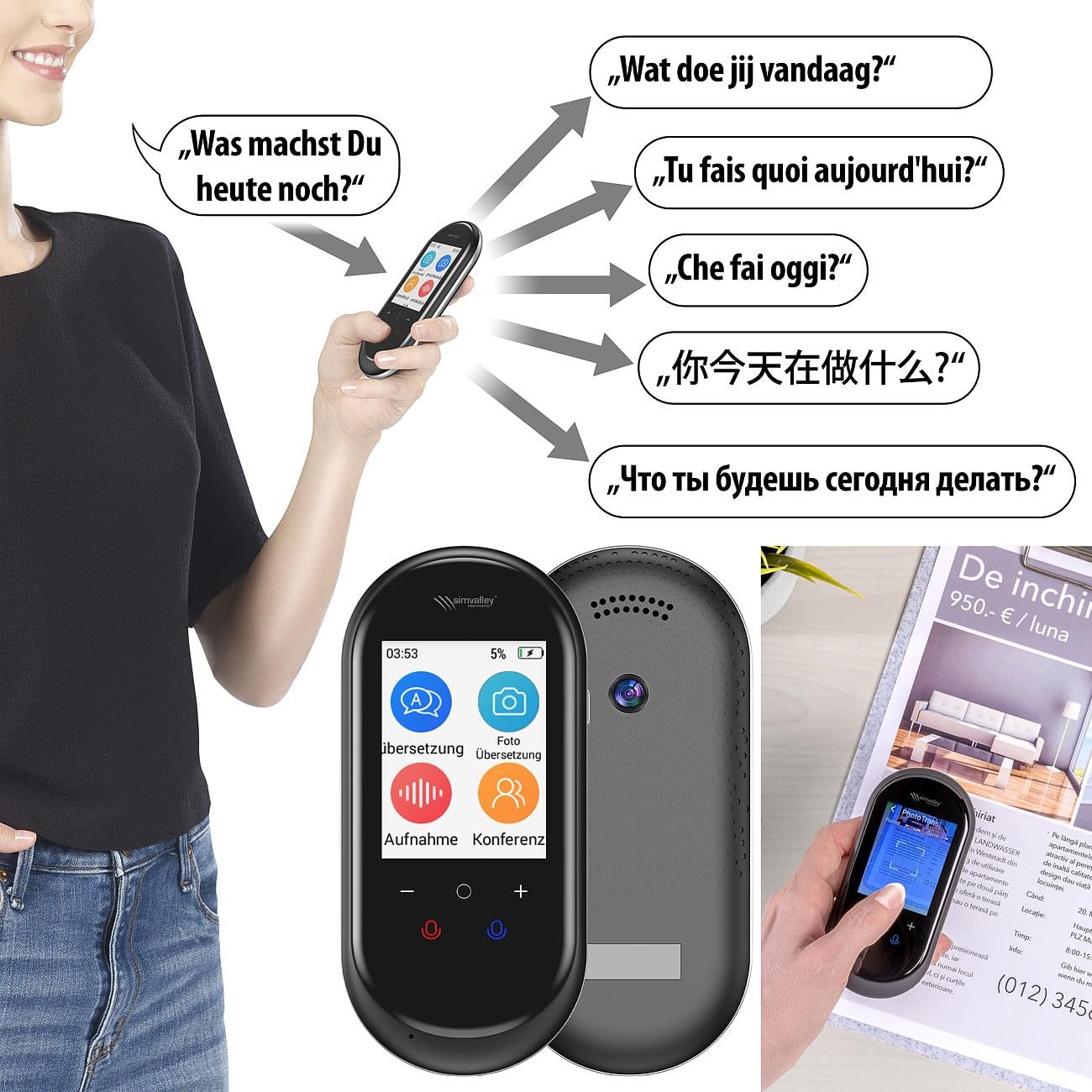 Мобильный Переводчик simvalley MOBILE, 136 языков, фото №4