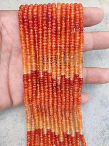 Бусины круглые граненые сердолик натуральный 4.5-5 мм synthetic.ua - Фото 1