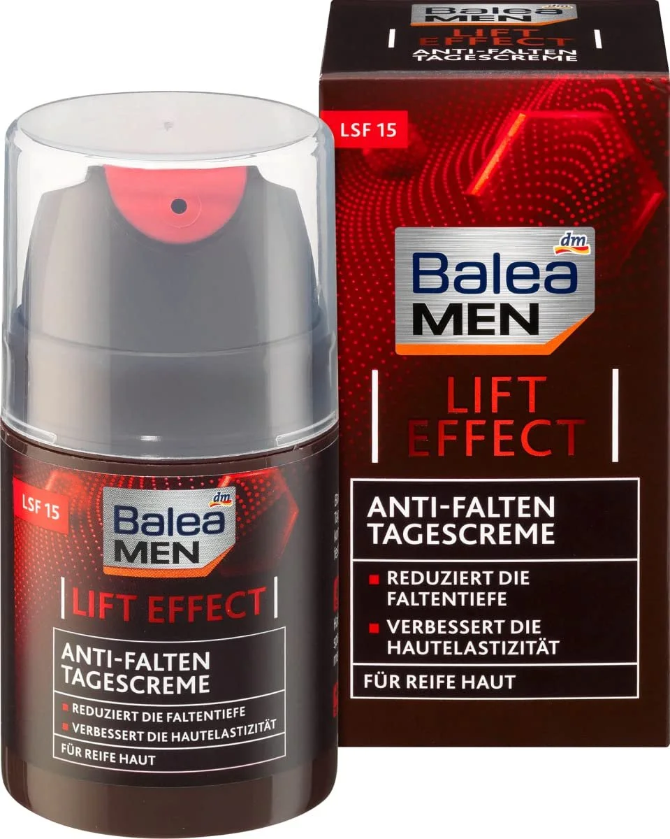 Денний крем Balea MEN Lift Effect для зрілої шкіри SPF 15 50 мл, фото №1 Денний крем Balea MEN Lift Effect для зрілої шкіри SPF 15 50 мл, фото №1