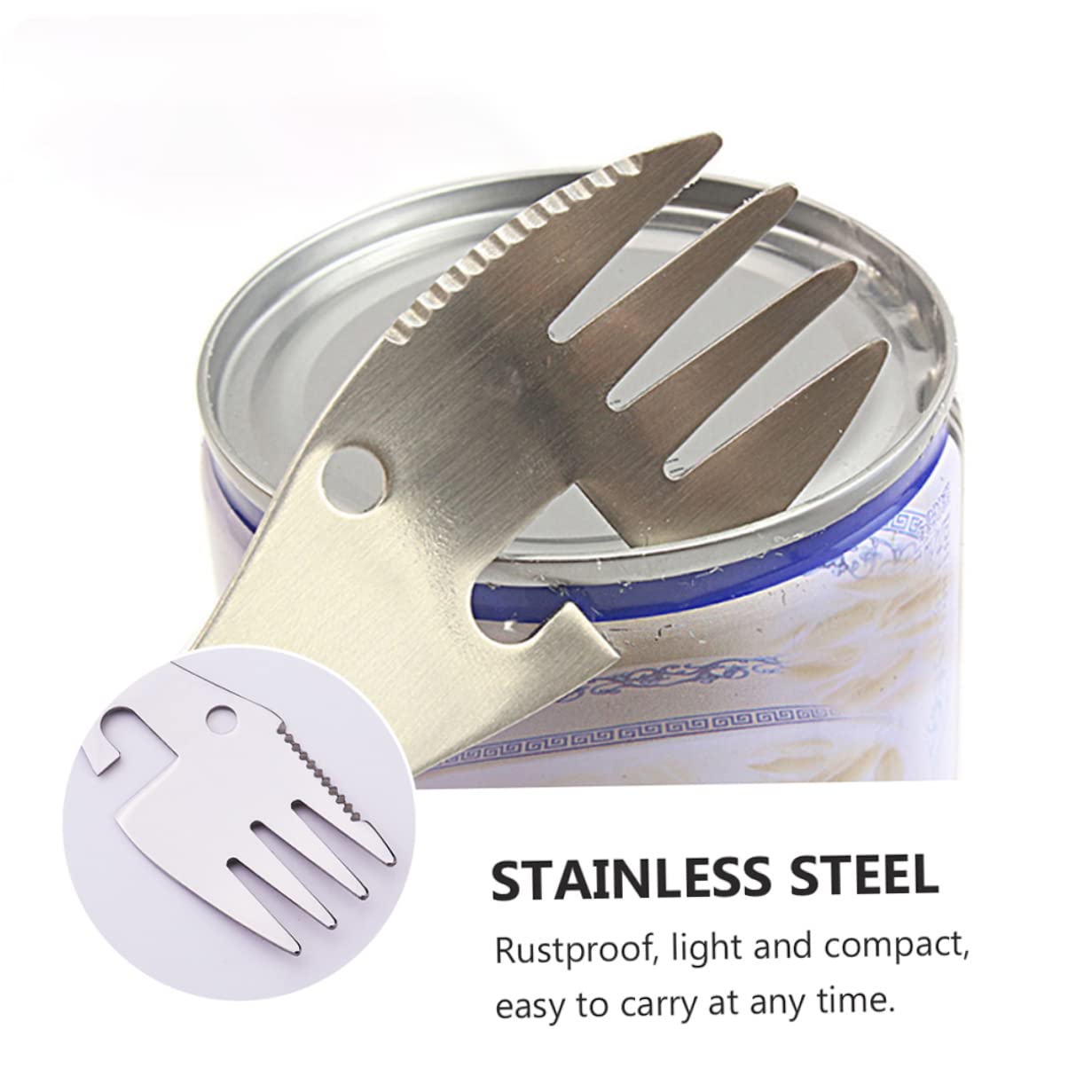 Набір Sosoport Löffel 6 STK Ложка для кемпінгу, Пікніка, Спорк і ніж Кемпінговий посуд із нержавіючої сталі Спорк для кемпінгу, подорожей, з нержавіючої сталі, фото №3