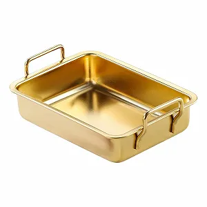 Купить Противень для запекания прямоугольный из нержавеющей стали с ручками - Фото 1 Противень для запекания прямоугольный из нержавеющей стали с ручками - Фото 1