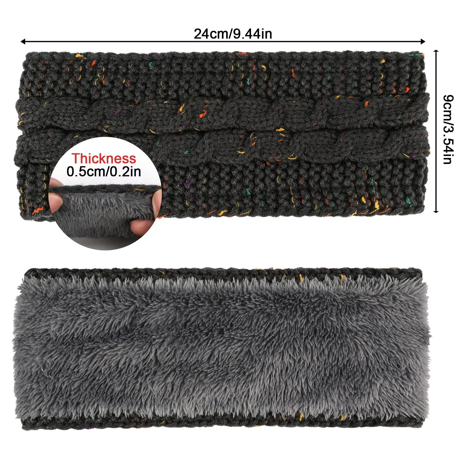 Жіноча зимова пов'язка на голову Вязана, фото №6