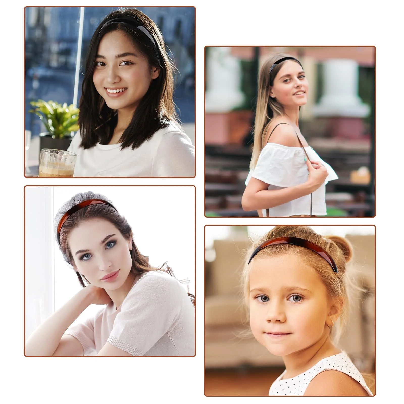 Обруч Пластиковий Подвійний ряд Чорний, Коричневий (набір 2 шт), фото №5