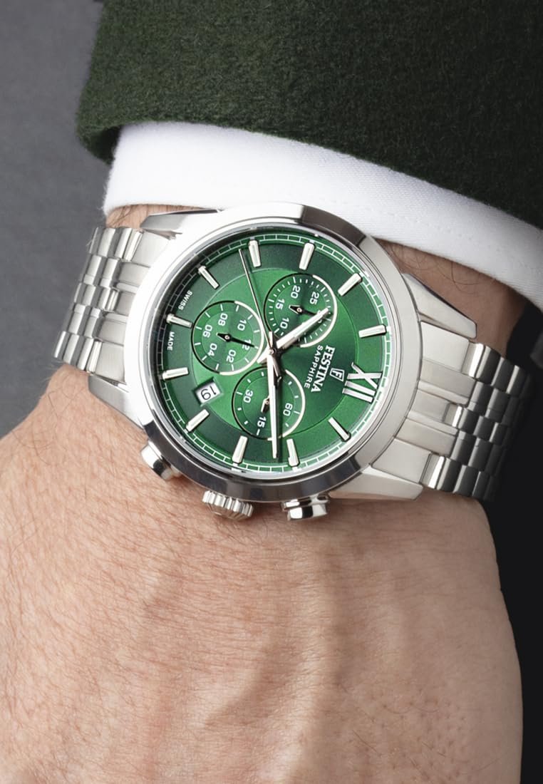 Годинник Festina Swiss Made F20040, сріблястий, браслет, фото №2