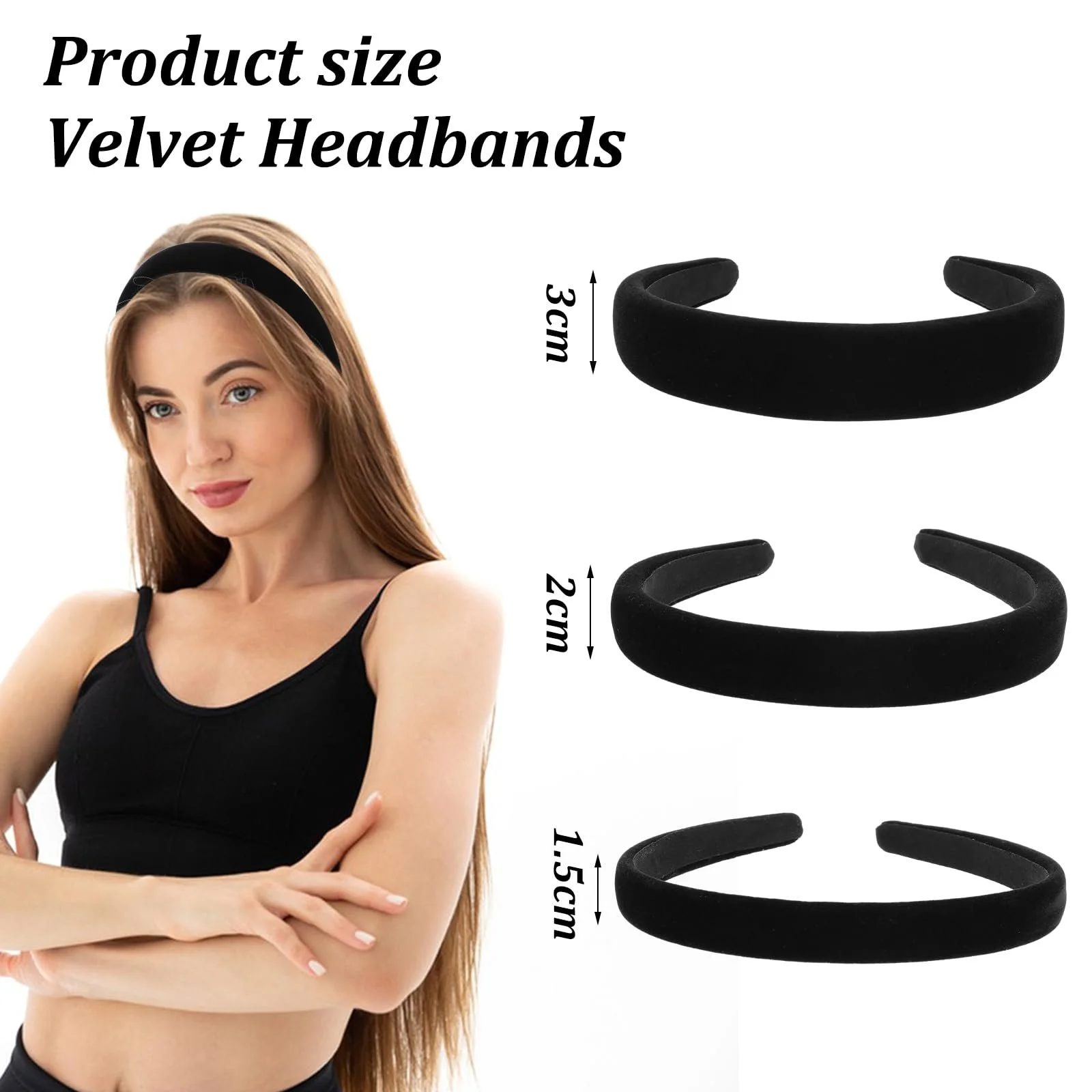 Обруч Оксамитовий Чорний, фото №2 Обруч Оксамитовий Чорний, фото №2