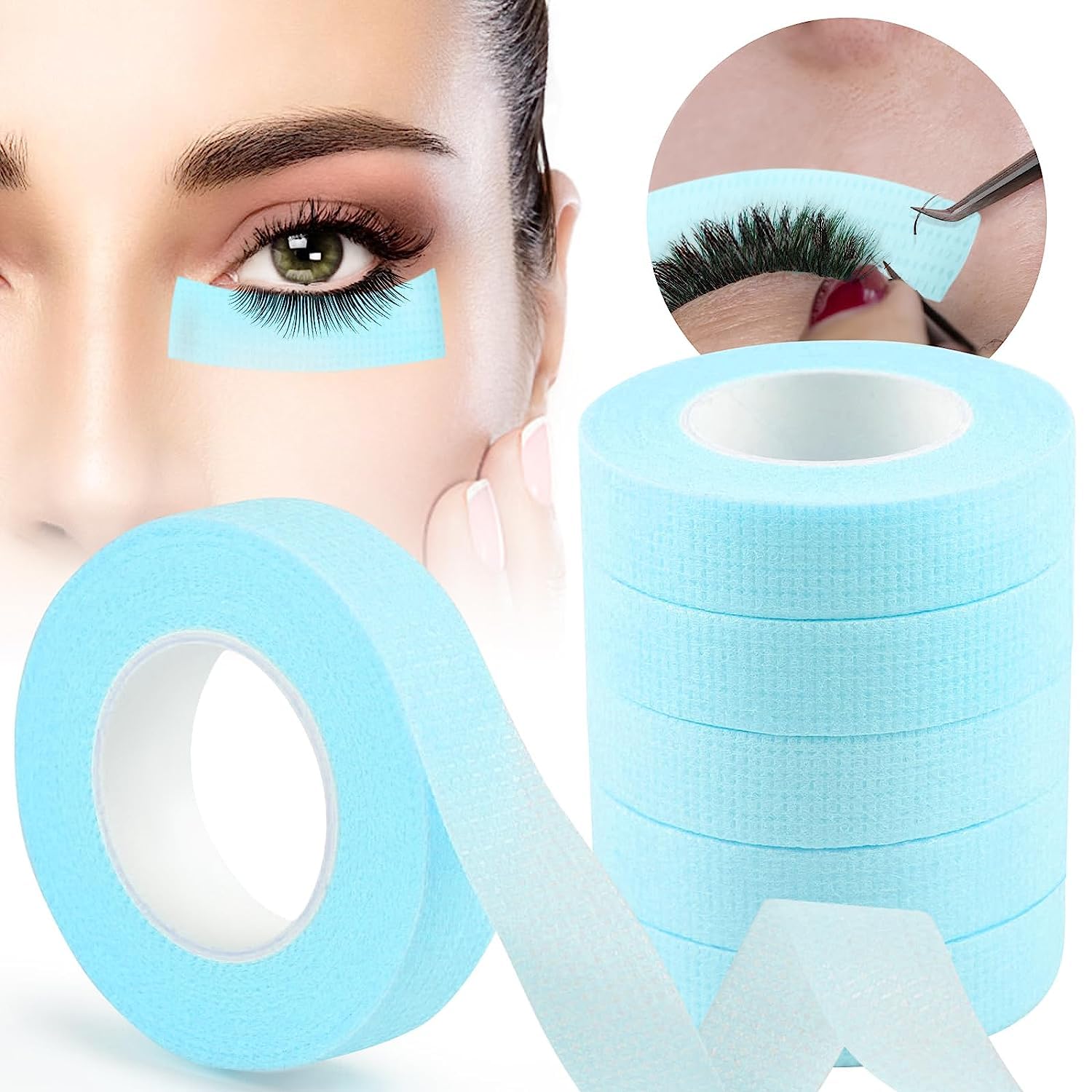 Стрічка EBANKU Eyelash Extensions 0.5 дюйма x 10 ярдів блакитний, фото №1