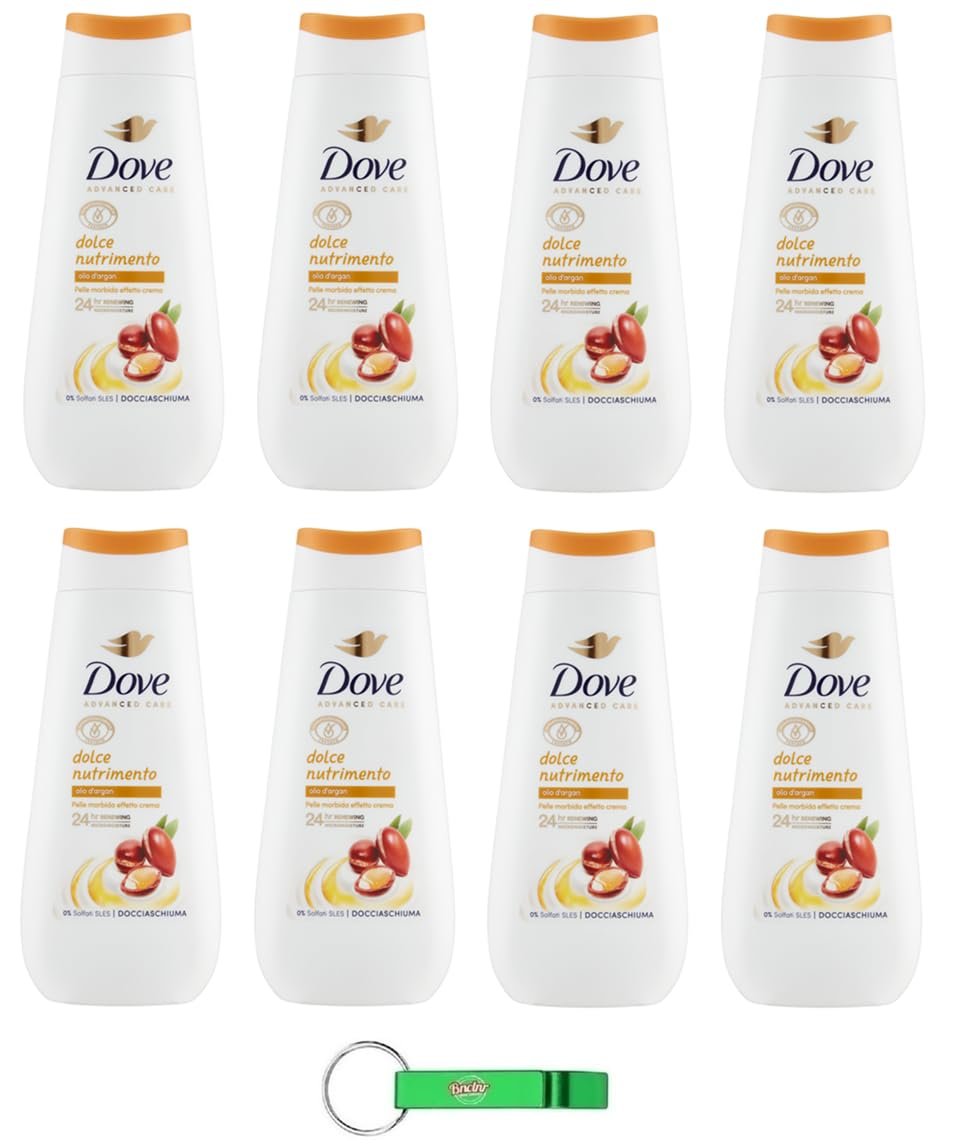 Гель для душу Dove Advanced Care Dolce Nutrimento з аргановою олією ефект крему 225 мл + брелок набір з 8 шт., фото №1