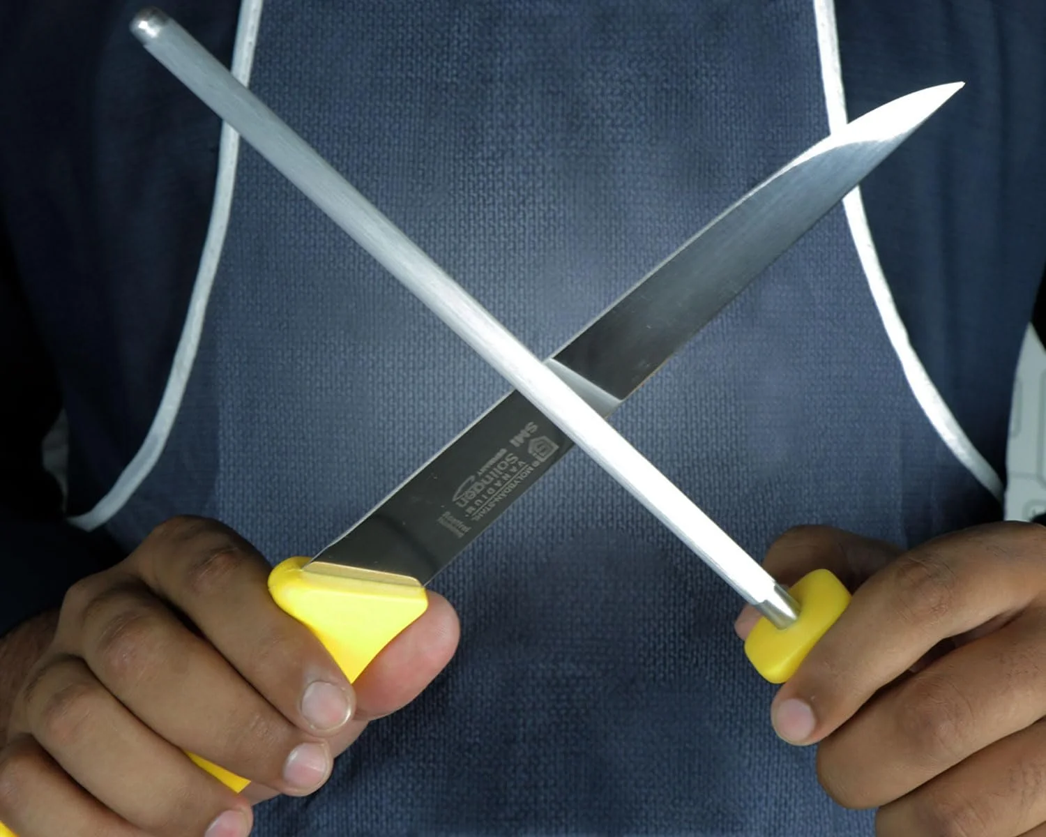 Мусат SMI Solingen сталевий з жовтою ручкою, фото №3