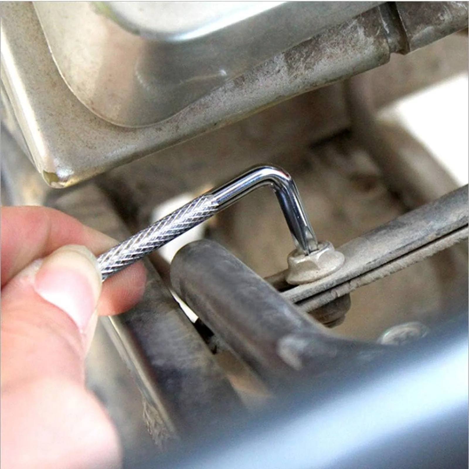 Набір Вигнутий Г-подібний ключ Чорний Хрестова викрутка Набір Багатофункціональна Подвійна Головка Сріблястий, фото №6