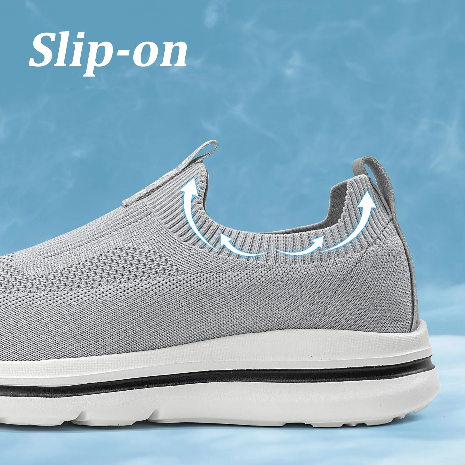 Кроссовки ODCKOI Без шнурков Мужские Сетка Дышащие Комфортные Легкие Спортивные для бега, фото №2